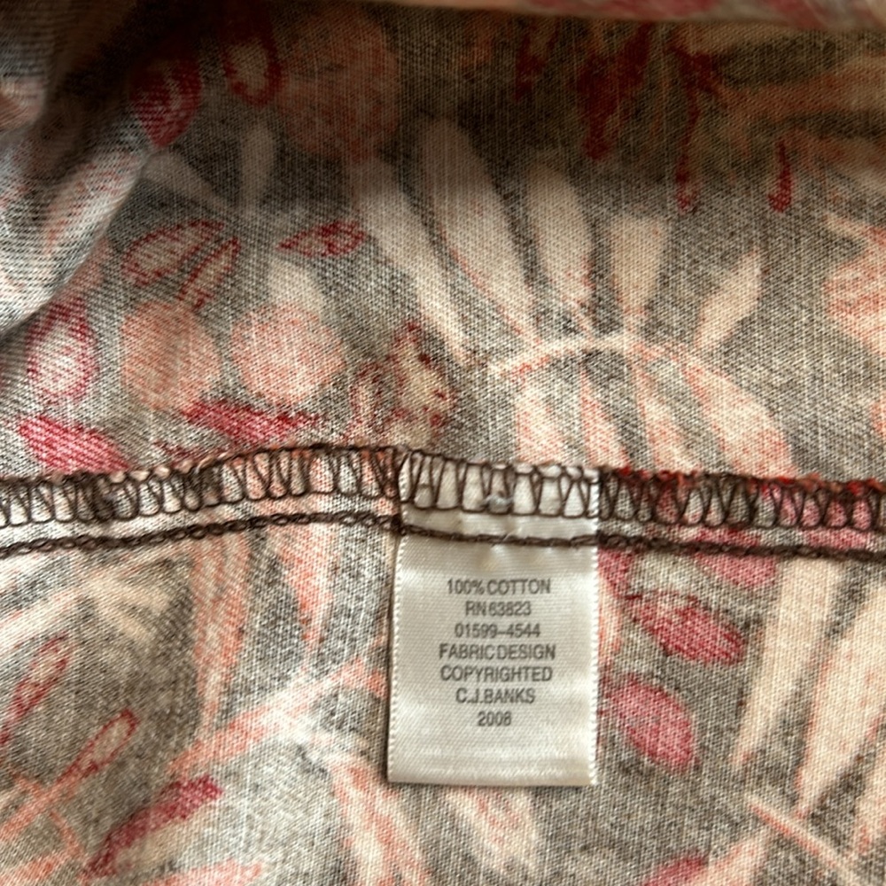 C.J. Banks Shacket Full Zip 3/4 Sleeves Fall/Winter Org/Grn/Yel Size 1X - Picture 7 of 11